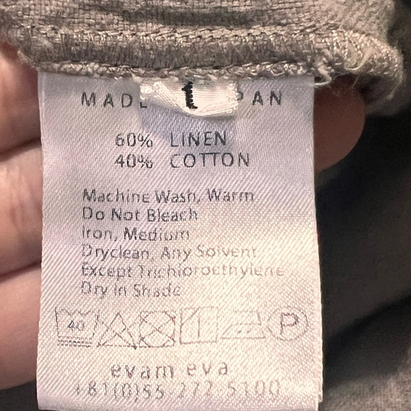 Evam Eva Linen-Cotton Tapered Trouser — Mauve Gray — Size 1 - Picture 7 of 7